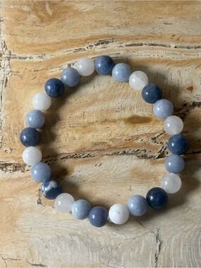 Sodalite Gemstone Handmade Beaded Stretch Bracelet